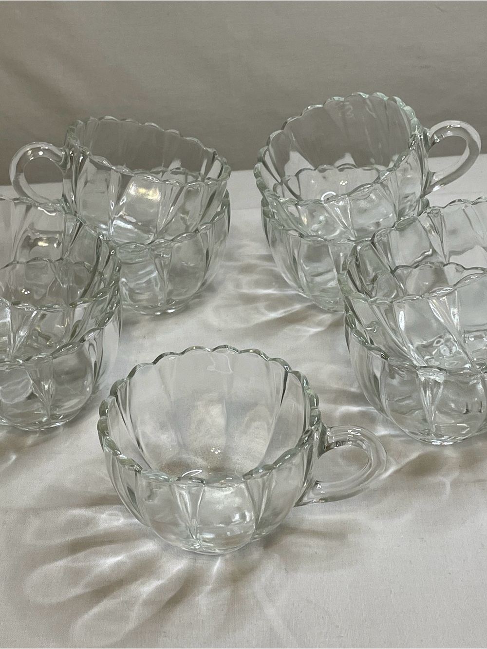 VINTAGE HAZEL ATLAS Daisy Design Punch Cups - Set of 9